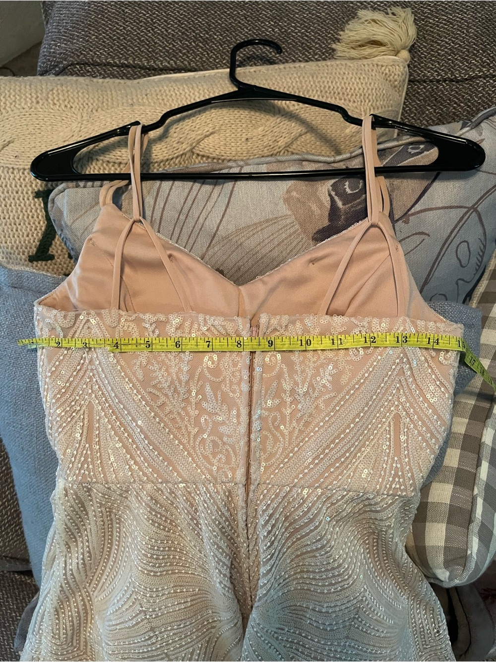 City Triangles Blush Beaded Strapless Fit-and-Flare Dress - Picture 8 of 9